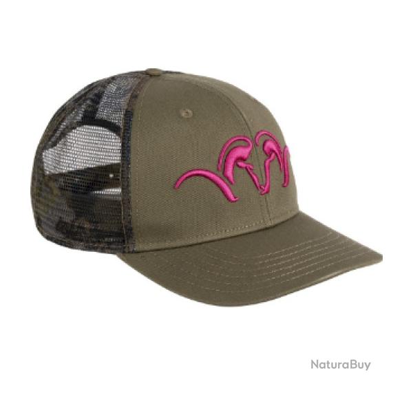 DB24 - Casquette BLASER mesh vert camo et rose