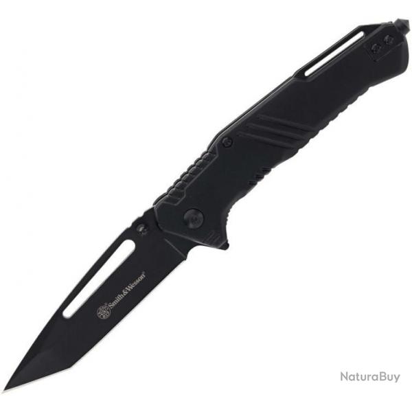 Couteau Smith&Wesson Extreme Ops Tanto Lame Acier 7Cr13 Black Manche Aluminium Linerlock SW1205907