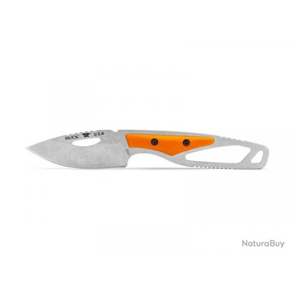 BEL1230 COUTEAU PLAT BUCK KNIVES PAKLITE 2.0 HIDE SELECT ORANGE NEUF