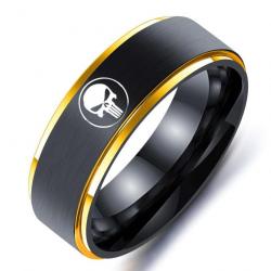 Bague Punisher titane et acier - Multicouleur / 7