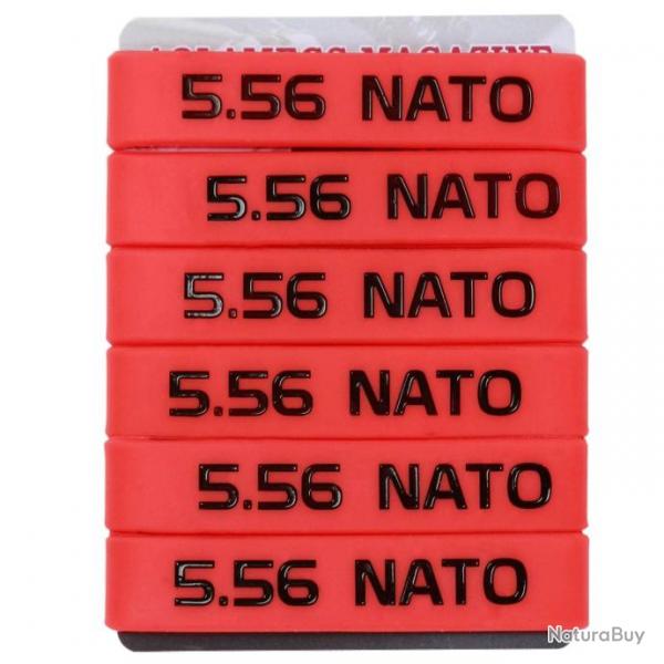 Bande marquage chargeur 5.56 6 pcs - red black