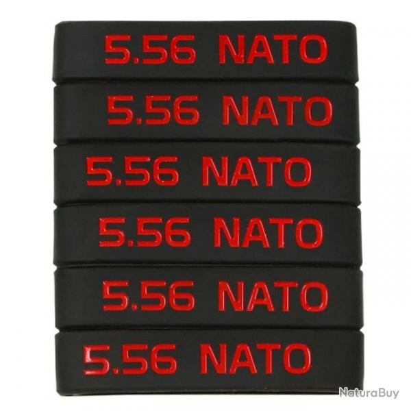 Bande marquage chargeur 6/12 5.56 Nato 300 - 5.56 Rouge 6 pcs