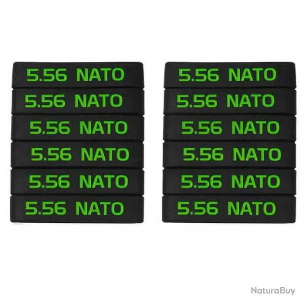 Bande marquage chargeur 6/12 5.56 Nato 300 - 5.56 Vert 12 pcs