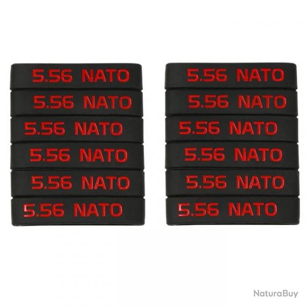 Bande marquage chargeur 6/12 5.56 Nato 300 - 5.56 Rouge 12 pcs