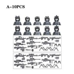 Blocs construction soldat Forces spéciales - Black-A-10PCS