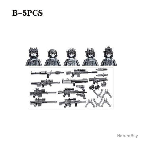 Blocs construction soldat Forces spciales - Black-B-5PCS