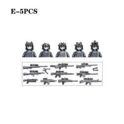 Blocs construction soldat Forces spéciales - Black-E-5PCS