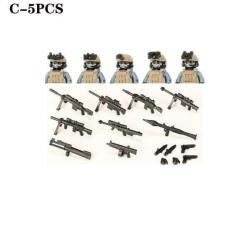 Blocs construction soldat Forces spéciales - Khaki-C-5PCS