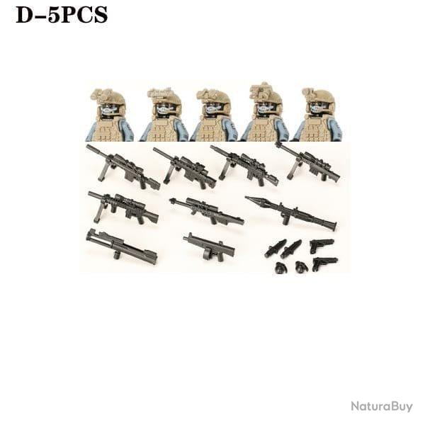 Blocs construction soldat Forces spciales - Khaki-D-5PCS