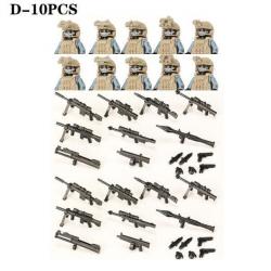 Blocs construction soldat Forces spéciales - Khaki-D-10PCS