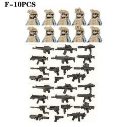 Blocs construction soldat Forces spéciales - Khaki-F-10PCS