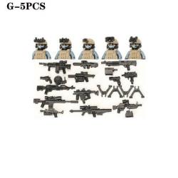 Blocs construction soldat Forces spéciales - Khaki-G-5PCS