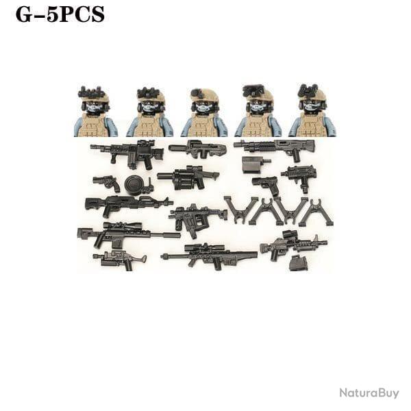 Blocs construction soldat Forces spciales - Khaki-G-5PCS