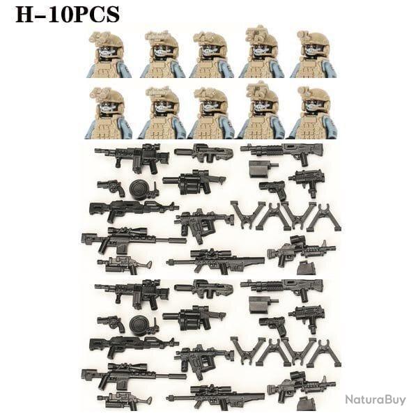 Blocs construction soldat Forces spciales - Khaki-H-10PCS