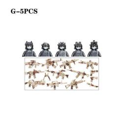 Blocs construction soldat Forces spéciales - Black-G-5PCS