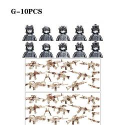 Blocs construction soldat Forces spéciales - Black-G-10PCS