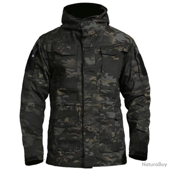 Blouson M65 Union Army  capuche Multicam noir