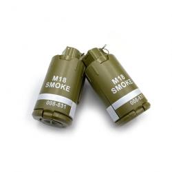 Bombe fumigène factice main 6 à 8mm - Vert 2 pcs