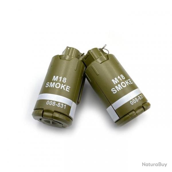 Bombe fumigne factice main 6  8mm - Vert 2 pcs