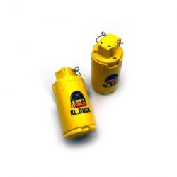 Bombe fumigène factice main 6 à 8mm - Jaune 2 pcs