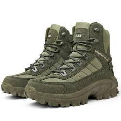 Bottes tactiques cuir imperméable FJK - Army Green / 39