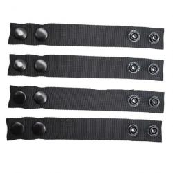 Boucle ceinture double pression 4 pcs - Noir