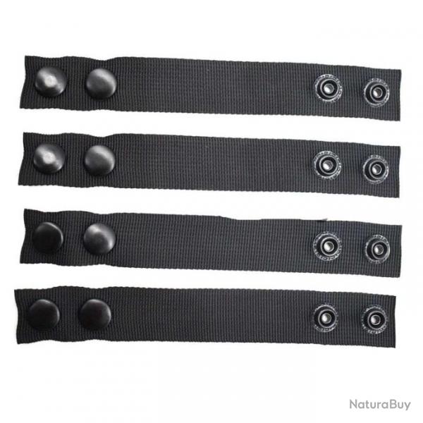 Boucle ceinture double pression 4 pcs - Noir