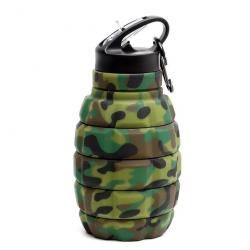 Bouteille d'eau grenade pliable crochet - 500-1000ml / Camouflage