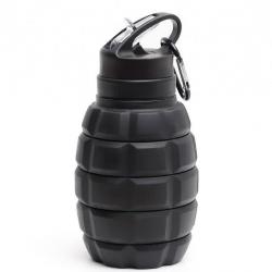 Bouteille d'eau grenade pliable crochet - 500-1000ml / Black