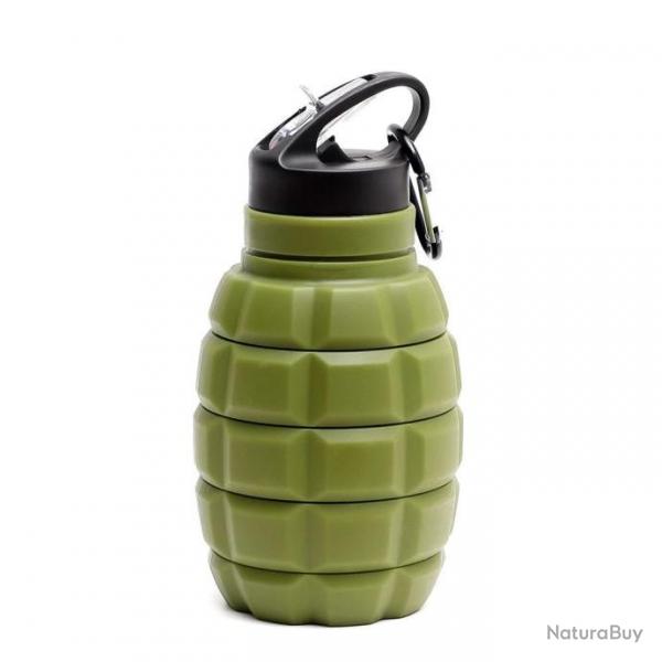 Bouteille d'eau grenade pliable crochet - 500-1000ml / Green