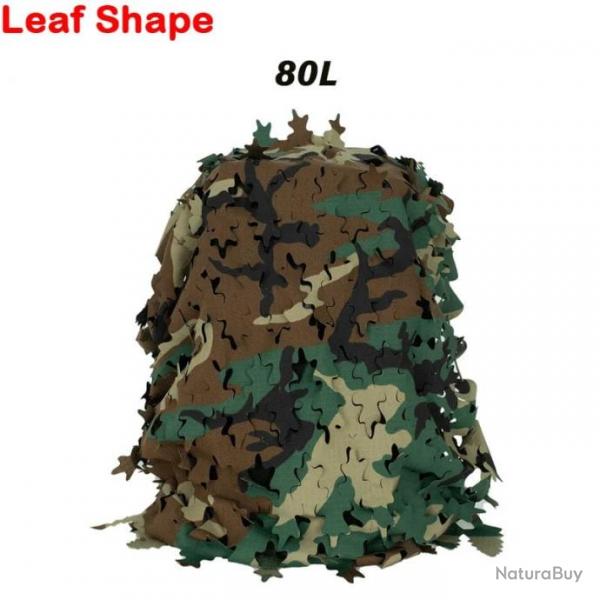 Camouflage sac  dos filet 3D 60l-80l Laser - Leaf Shape JNG 80L