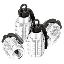 Capuchon grenade valve vélo/voiture 4 pcs - Blanc