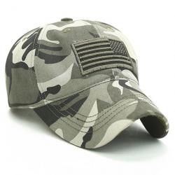 Casquette tactique logo drapeau US - Camouflage / 56-60 cm