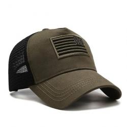 Casquette US respirante HOS - Vert armée