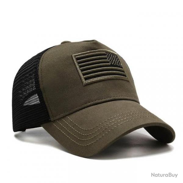 Casquette US respirante HOS - Vert arme