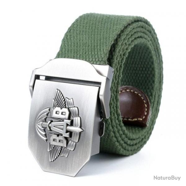 Ceinture militaire en toile arme BAB - Vert arme / 110 cm