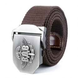 Ceinture militaire en toile armée BAB - Café / 110 cm