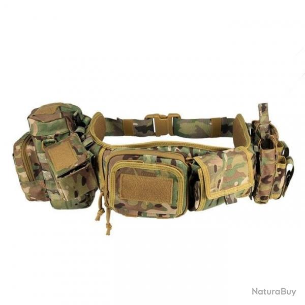 Ceinture Molle CS Velcro YKD + 5 pcs - Multicam