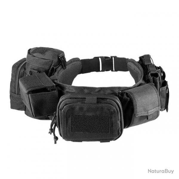 Ceinture Molle CS Velcro YKD + 5 pcs - Noir