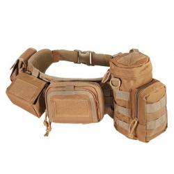 Ceinture Molle CS Velcro YKD + 5 pcs - Tan / Coyote