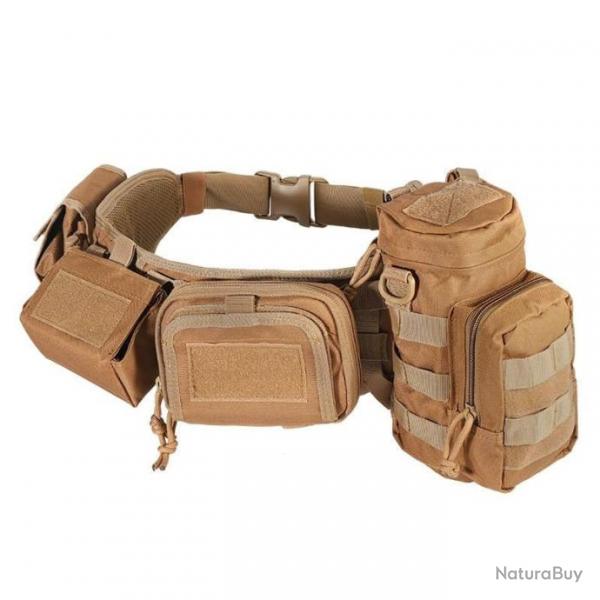 Ceinture Molle CS Velcro YKD + 5 pcs - Tan / Coyote