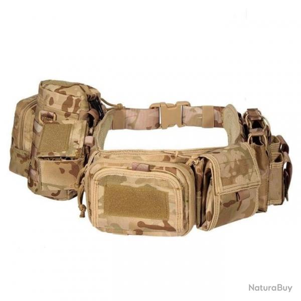 Ceinture Molle CS Velcro YKD + 5 pcs - Multicam Desert