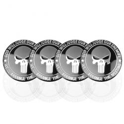 Centre de roue voiture Punisher 56mm 4 pcs - Noir - Argent