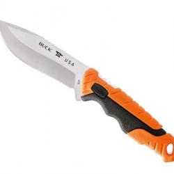 BEL1243 POIGNARD BUCK KNIVES PURSUIT PRO LARGE LAME ACIER 11.5CM ORANGE NEUF