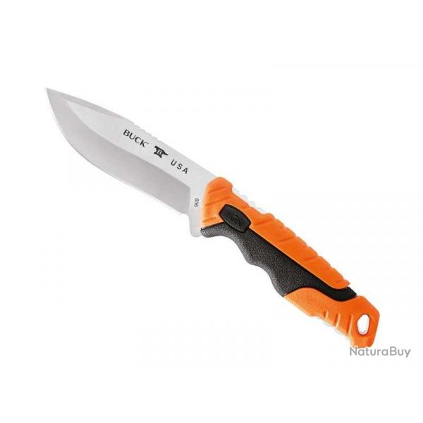 BEL1243 POIGNARD BUCK KNIVES PURSUIT PRO LARGE LAME ACIER 11.5CM ORANGE NEUF