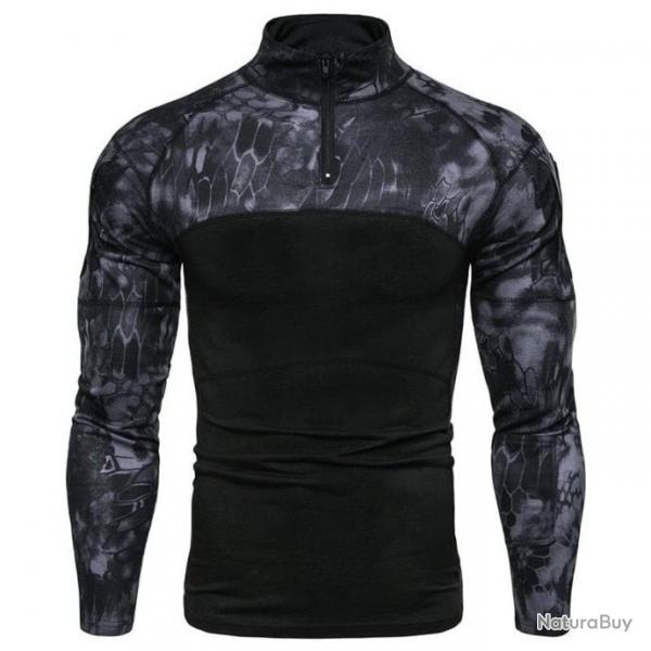 Chemise combat manches longues MV Bricks - Phyton noir / M