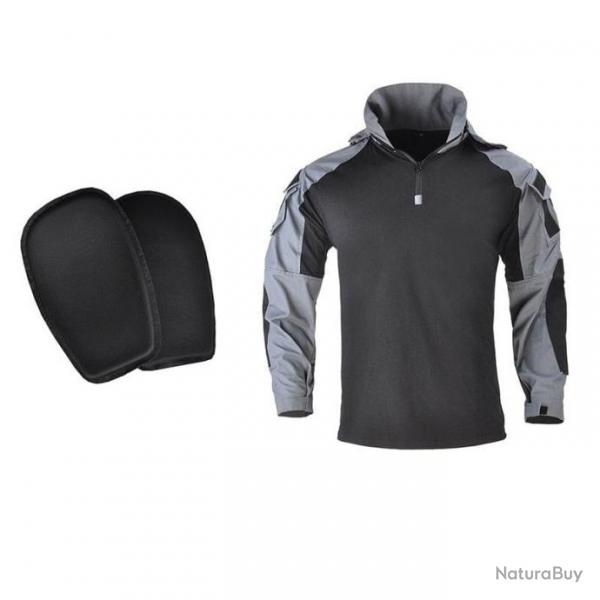 Chemise combat rsistant  l'usure HWild - Gris / S 50 - 60 kg