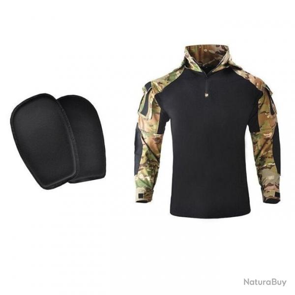 Chemise combat rsistant  l'usure HWild - Multicam / S 50 - 60 kg