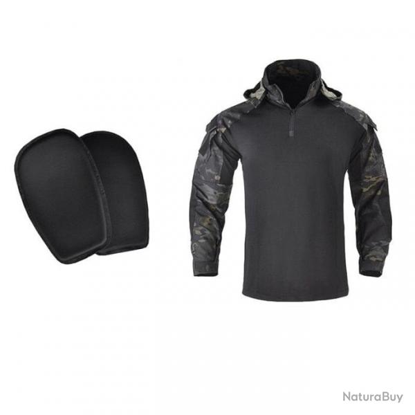 Chemise combat rsistant  l'usure HWild - Multicam noir / S 50 - 60 kg