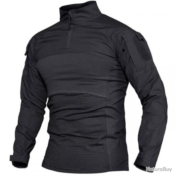 Chemise combat UBAC 1/4 Tactical Vasen - Black / M (US XS)